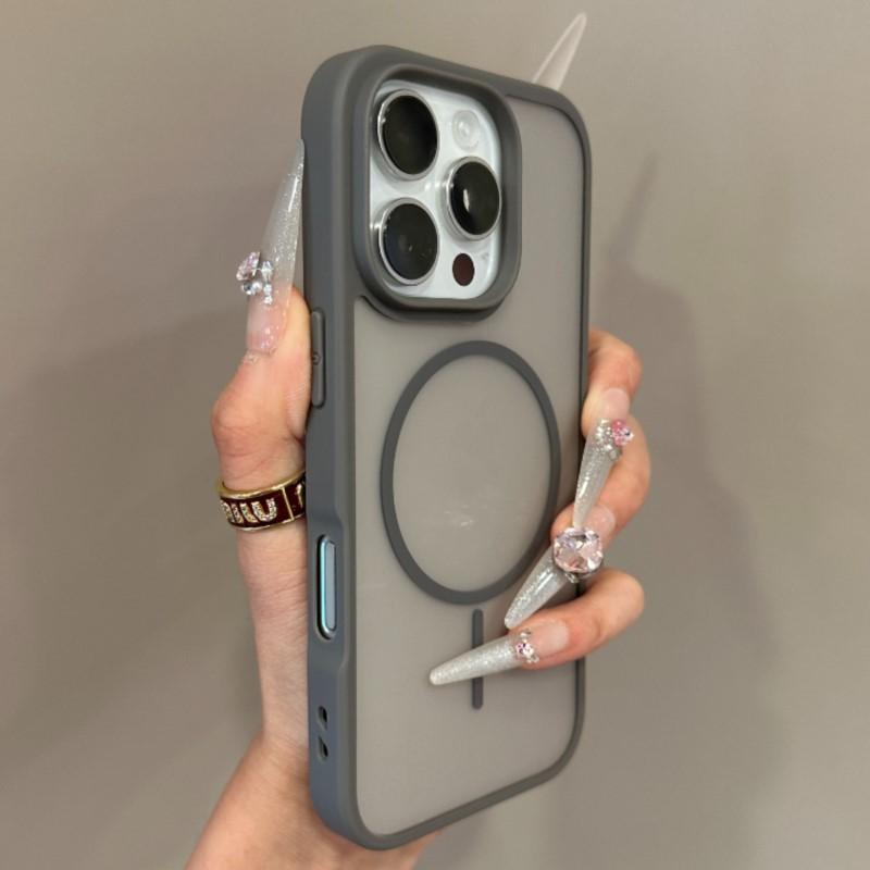 Luxury For Magsafe Wireless Charging Transparent Matte Case For iPhone 11 12 13 14 15 16 Pro Max Magnetic Clear Bumper Cover