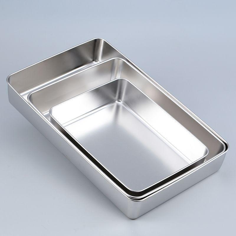 Tiramisu Stainless Steel Baking Plate with Lid - Large Rectangular Dessert Mold