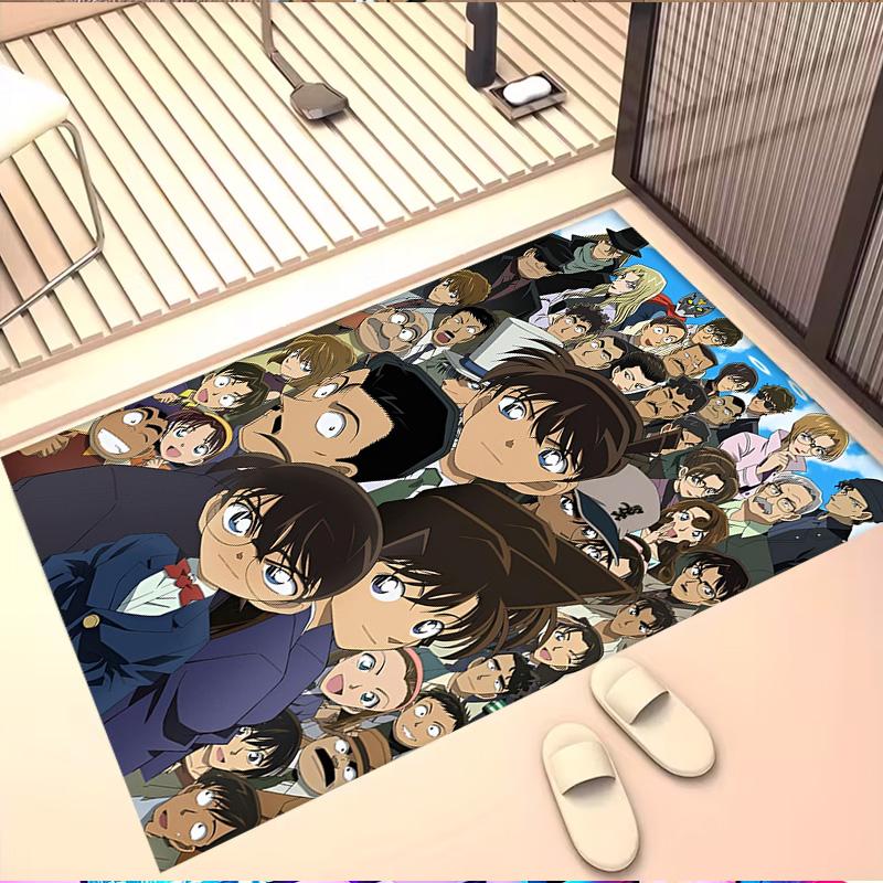 Detective Conan Print Rug, Washable Floor Carpet, For Entryway Dorm Laundry Room Office Study, Home Decor Birthday Christmas Gift