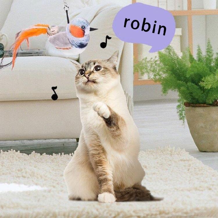 Feathered Cats Toy with Realistic Bird Sound Enrichment Catmint Toy for Indoor Boredom Cats Stress Reduce Exercise Toy