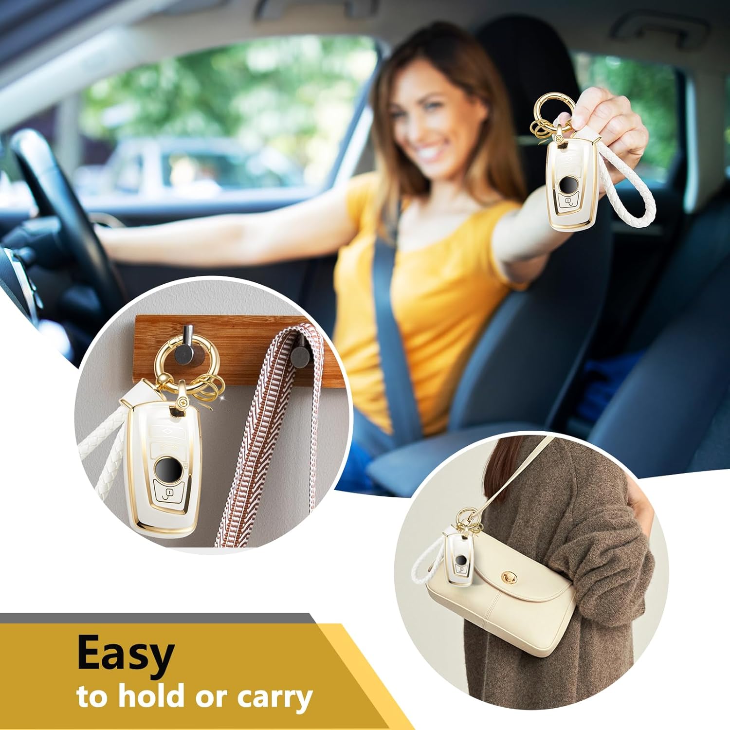 Защитный чехол для брелка Bmw с металлическим плетеным брелоком для ключей — фото 4