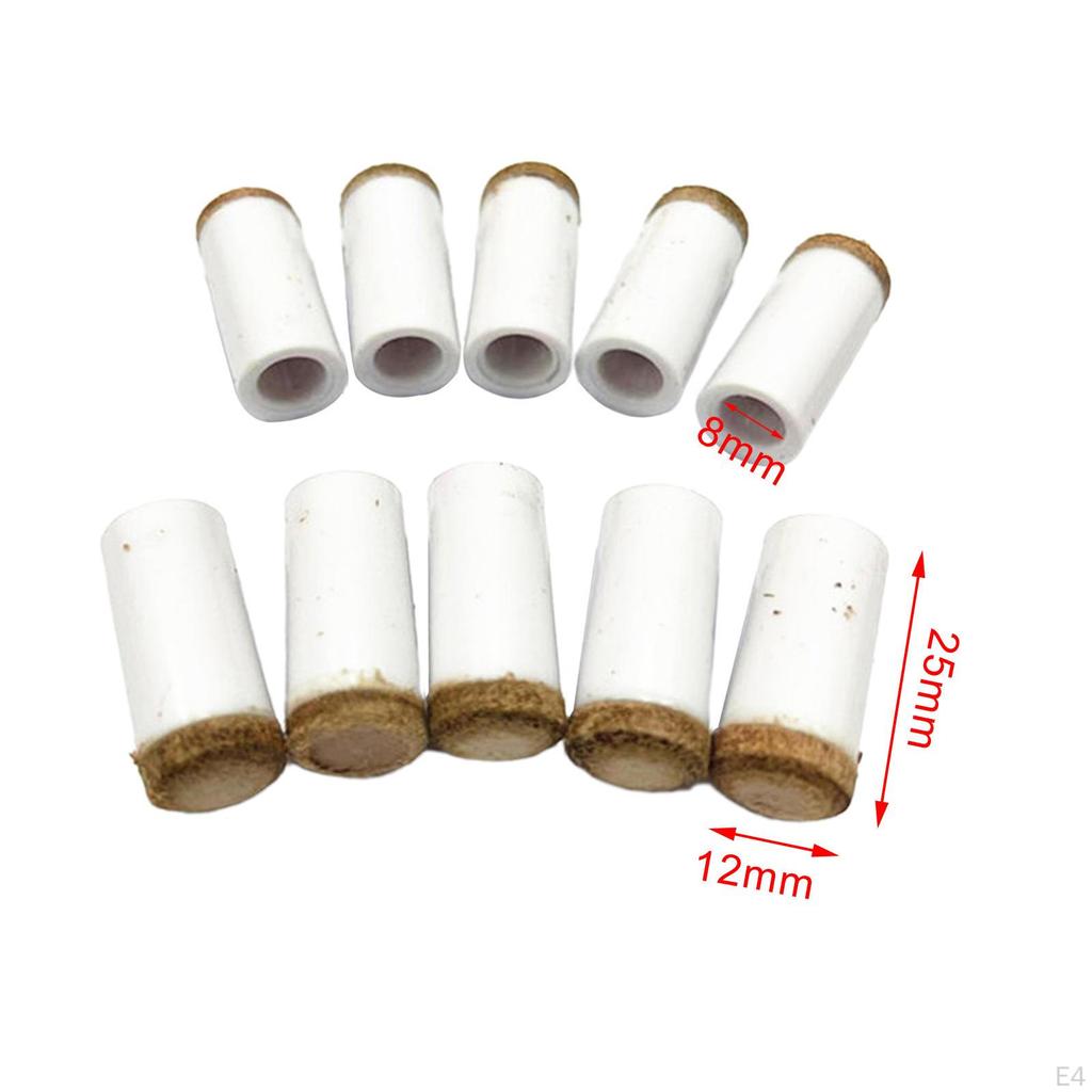 10 Pack Pool Cue Tips and Ferrules, Snooker Repair Professional Billiard Head Thick Long