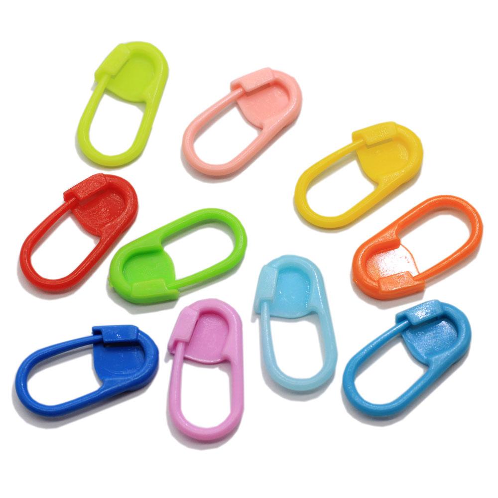 New 22mm Colorful Plastic Safety Pin Sewing Hooks Knitting Needles for Markers 3 * 11 * 22 mm-100pcs/bag