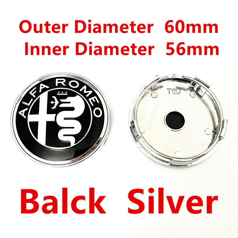 For Alfa Romeo 2026 Hot Sticker 4 Pcs 50mm 56mm 60mm Alfa Romeo Car Rim Hubcap Cover Wheel Center Hub Caps Logo Badge Emblem Acc