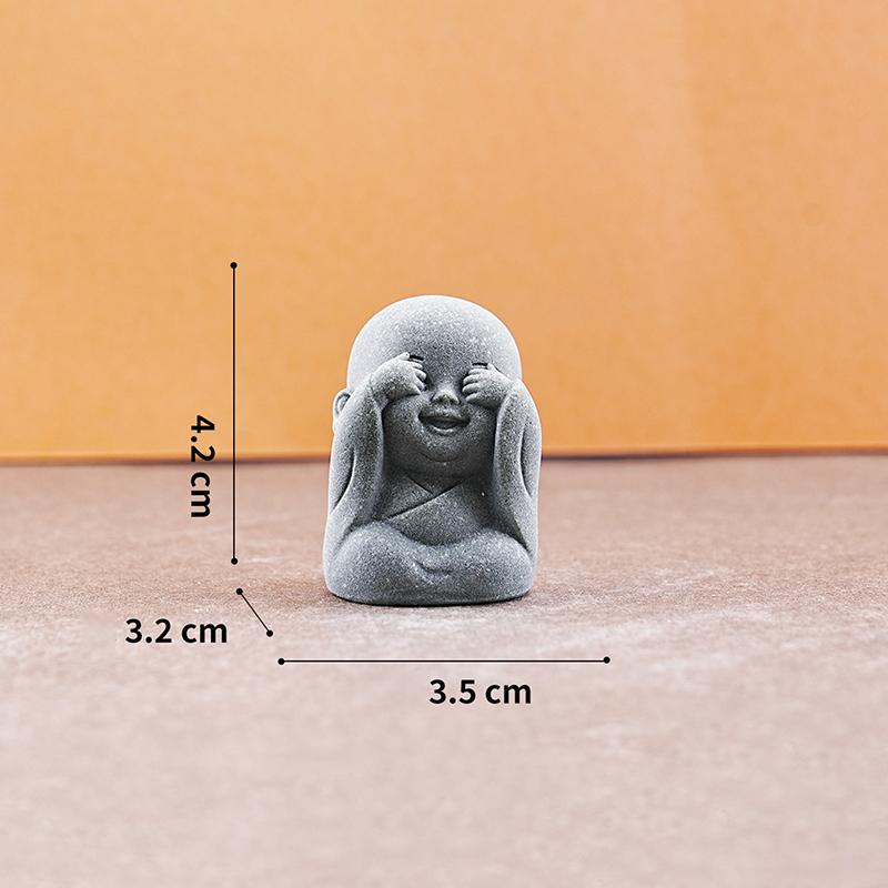 1/4Pcs Home Decor Cute Stone Little Monk Statues With Serene Zen Vibes Ornament For Meditation Space Desk Meaningful Gifts