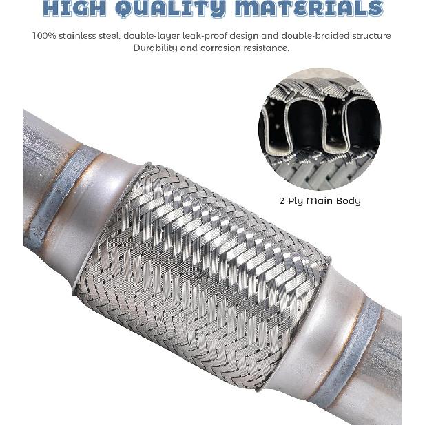 Flex Pipe,Heavy Duty Exhaust Flex Pipe,Car Accessories Stainless Steel Flexible Exhaust Pipes,Universal Muffler Tube Automotive Replacement,Suitable