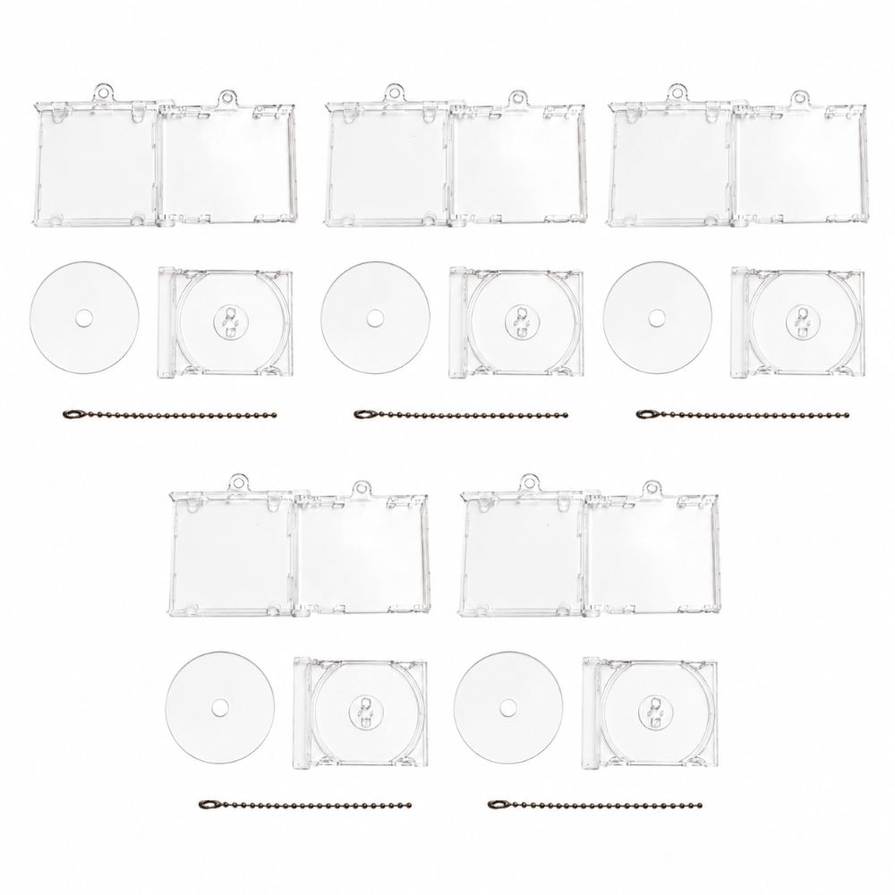 5pcs Acrylic Mini CD Holder NFC Personalized Keychain Album Case Multi-Functional Universal Key Pendant Backpack Hanging Decor