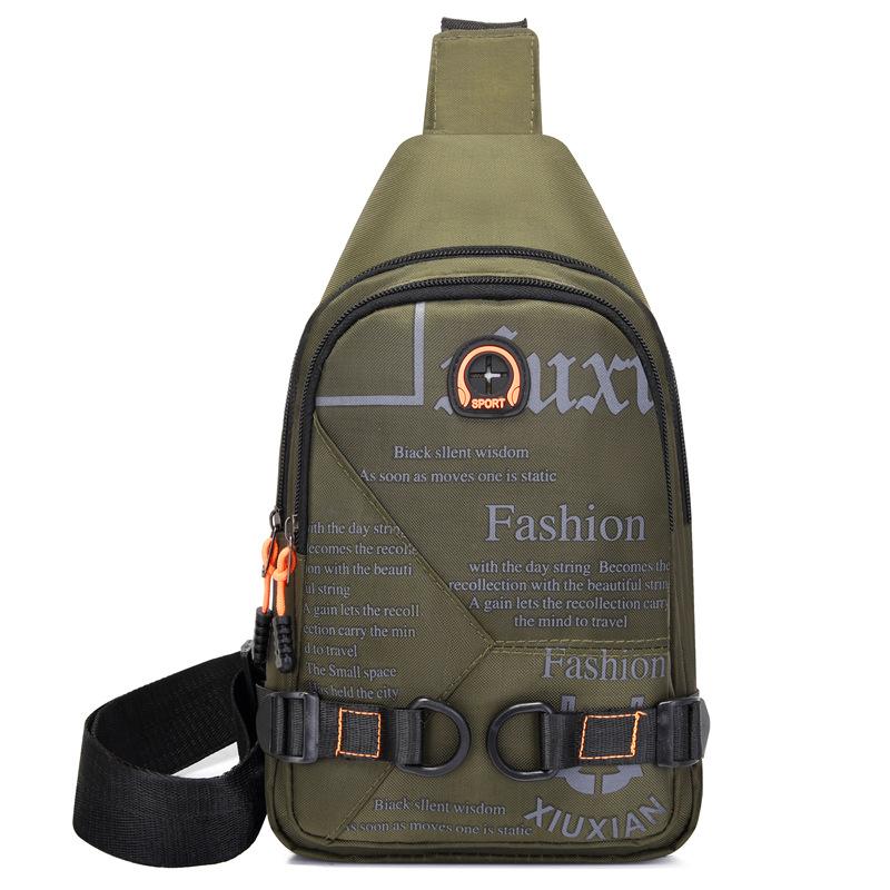 New breast bag trendy shoulder bag outdoor casual messenger bag waterproof and wear-resistant multi-functional Oxford cloth chest bag