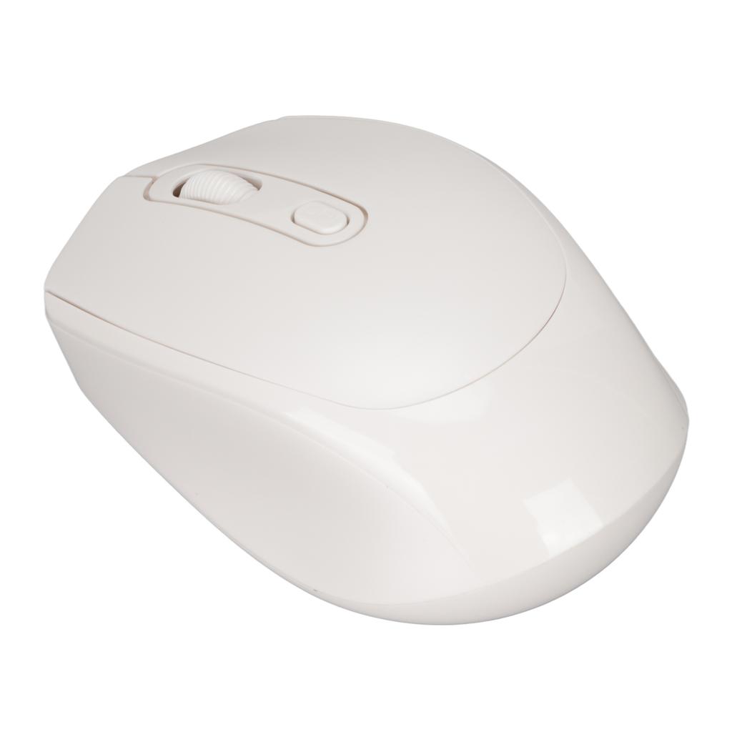 Wireless Mechanical Mouse Ergonomic Design 3 Level Adjustable DPI 1600DPI 2.4G USB Rechargeable MouseWhite