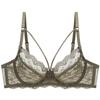 Womens Lace Ultra-thin Non-padded Transparent Bra Set Push Up Bust Minimizer