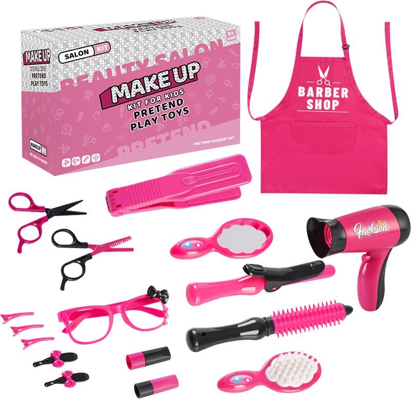Children'S Play House Simulation Dressing Accessories Hair Toy Set Girl Hairdresser Cosplay Toys
