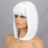 XINRAN Dámská móda Délka po ramena Čistě bílá paruka s Radians Syntetické vlákno Krátká rovná Bobová paruka s ofinou Cosplay