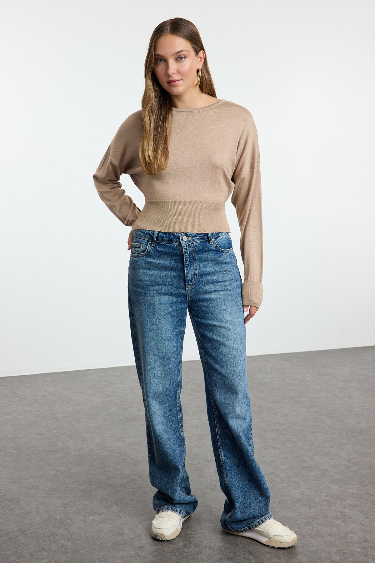 

Women s Elegance Style Sweater Mink Basic Premium Quality Knitwear Sweater L