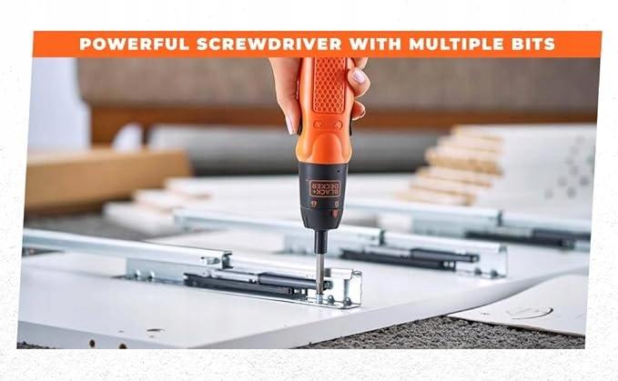 Wkrętak elektryczny śrubokręt wkrętarka black&decker a7073+zestaw bitów 6v