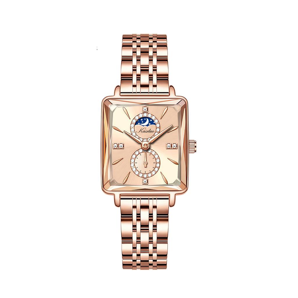 Kleine quadratische Uhr Damen Uhr Nische Leichter Luxus Quadratisch Wasserdicht Mode Vielseitiger Wind Fortschrittliches Gefühl Quarz Uhr