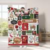 Christmas cartoon digital-printed polyester Bedroom velvet flannel cover blanket Fleece soft sofa cover blankets for beds