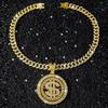 Cross-Border Alloy Cuban Dollar Spin Pendant Necklace - Exaggerated & Stylish Men's Jewelry