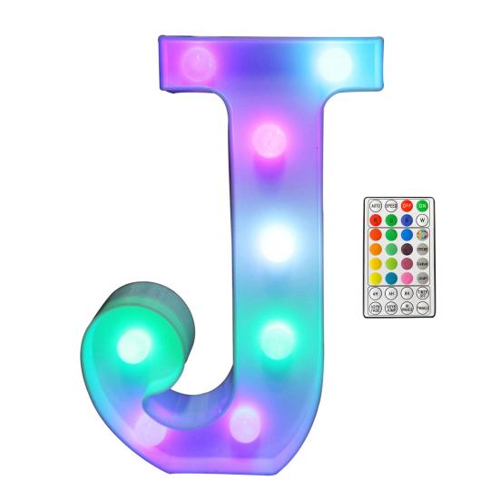 LED Letter Lamp with Remote Control, Dimmable Marquee Alphabet Light for Wedding Birthday Party, Indoor Outdoor Letter
