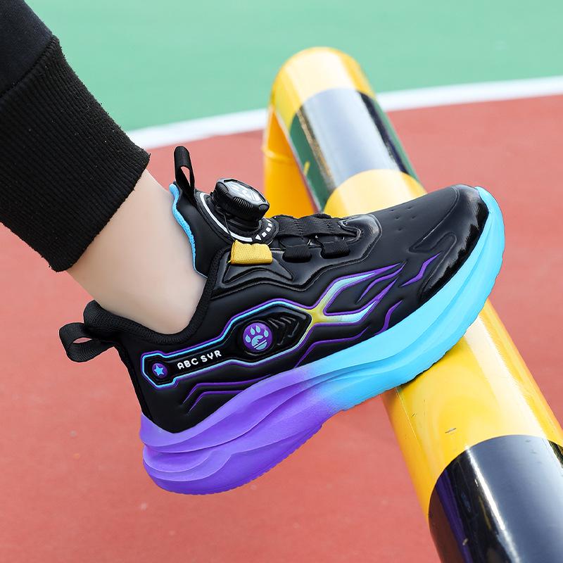 2025 Boys' Non-Slip Leather Basketball Shoes for Older Children & Primary School – Autumn/Winter Style for Running