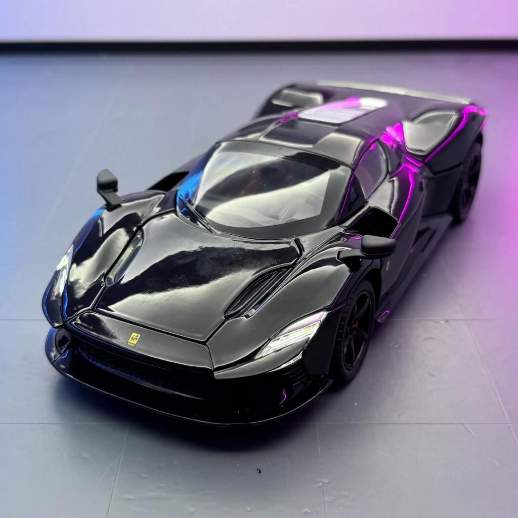 1:24  1:22 SF90XX Purosangue FVU SP3 Rafa FXXK Sport Car High Simulation Diecast Metal Alloy Model Car Sound Light Pull Back Toy