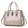 [Cross-border] New 2026 Autumn/Winter Women's Fashion Shiny Leather Crocodile Pattern Shoulder Bag with Large Capacity