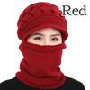 Thicken Warm and Windproof Riding Hat Knitted Scarf Ladies Winter Woolen Hat Plus Fleece Warm Knitted Hat Scarf Set