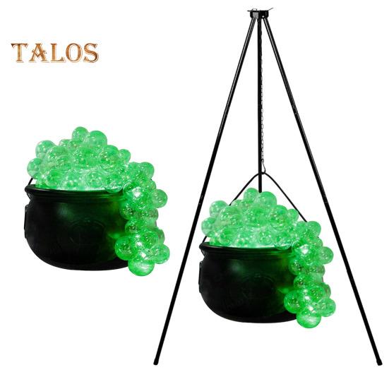 Bubbling Cauldron Set Large Witches Cauldron with String Light Black Plastic Bowl Candy Bucket Halloween Outdoor Indoor Decoration