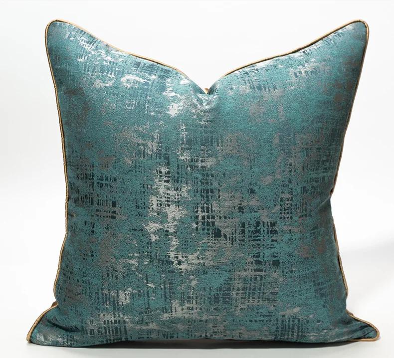 1 PC Light Luxury Cushion Cover High Grade Jacquard Pillowcase 30x50/45x45/50x50CM Champagne Blue Home Hotel Bed Sofa Decoration