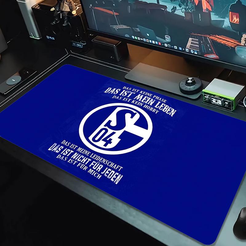 Tappetino Mouse FC Schalke 04 Grande Cuscino Tavolo da Gioco Antiscivolo Laptop Tablet Mousepad Grande Tappetino XXL Mini PC Tappetino Gioco Con Bordo Lock_XIA
