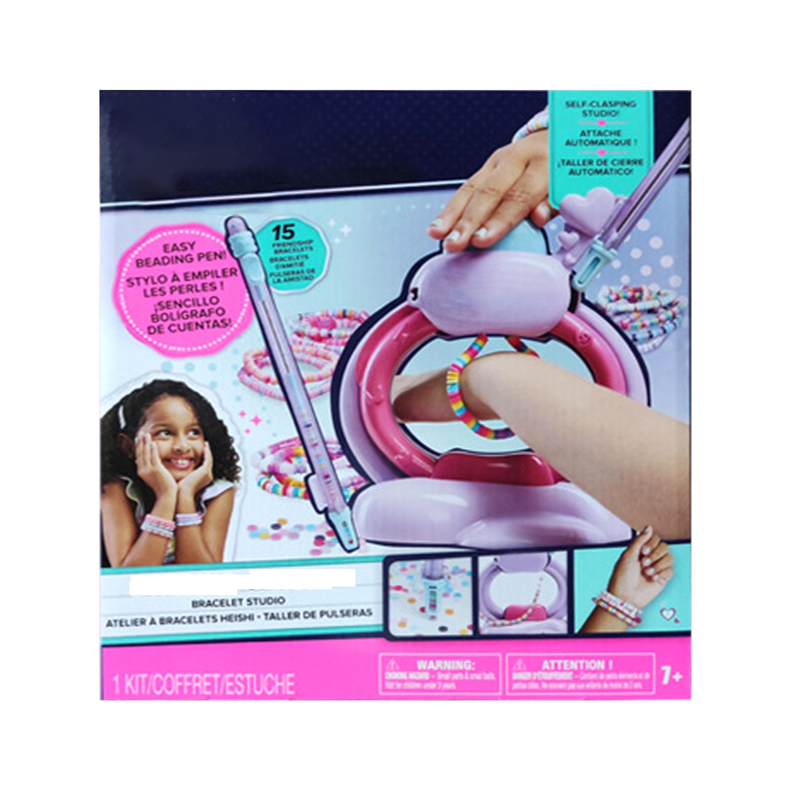 

Набор для плетения браслетов в студии с легкой ручкой для нанизывания и более 1200 бусин для браслетов, позволяет сделать 15 штук, товары для детского творчества для девочек от 7 лет и старше One Size