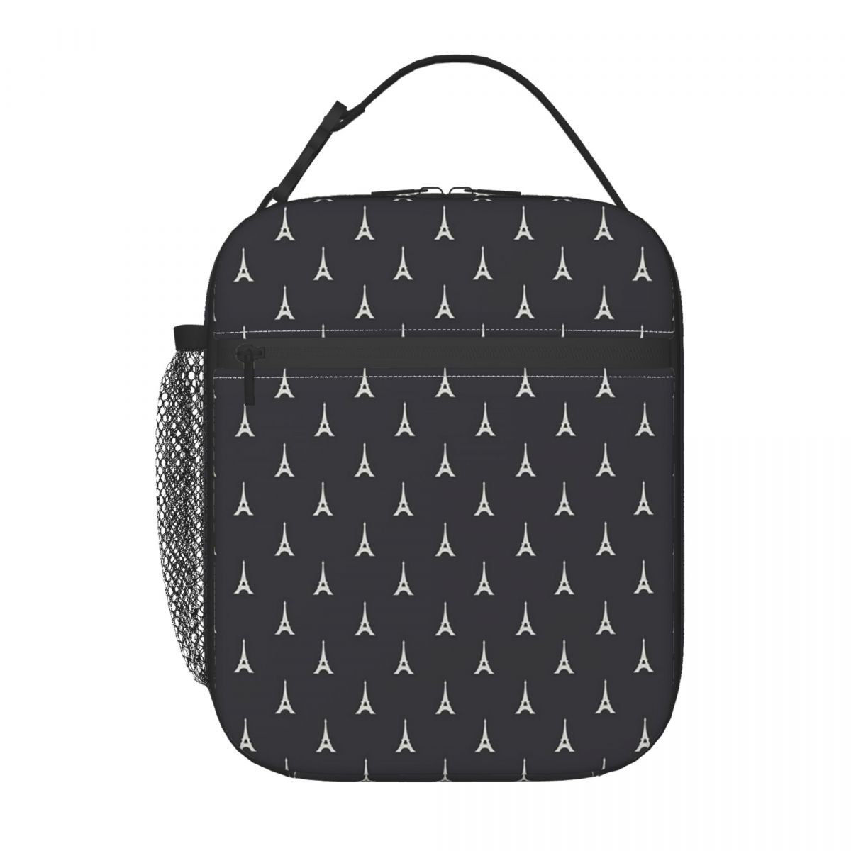 

Themed Black Eiffel Iron Tower Design Insulated Lunch Bag for Women Children Portable Food Boxes Thermal Lunch Box Tote One Size