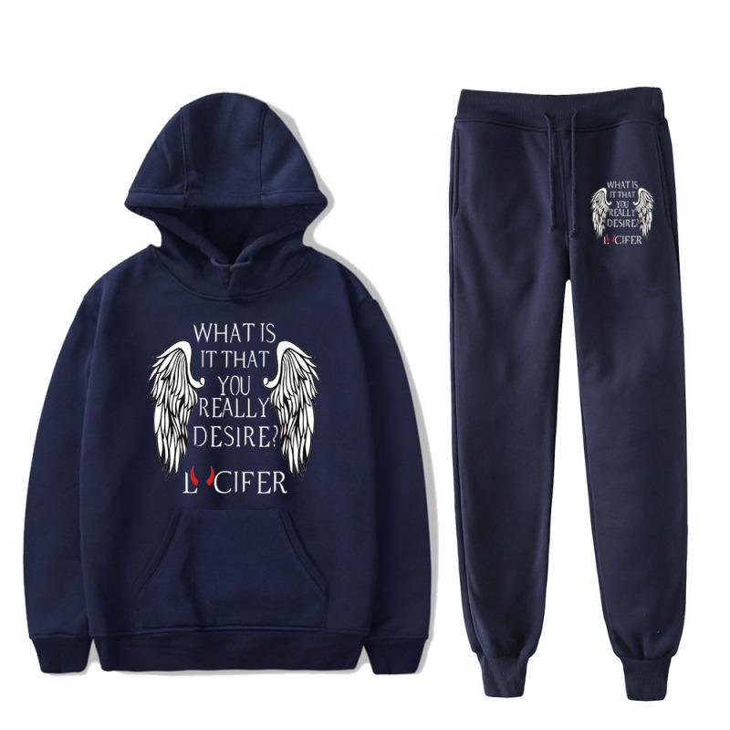 Lucifer Season 5 Printed Men Women Tracksuit Sets Casual Hoodie And Pants 2pcs Sets Oversized Sweatshirt Fashion Unisex Clothing