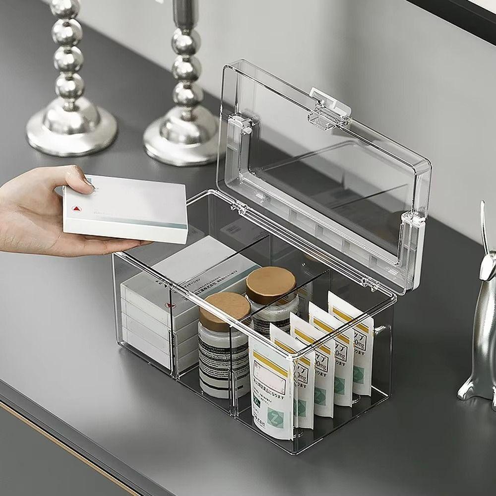 Waterproof Home Medicine Box with Handle Large Capacity Medicine Chest Container  Home