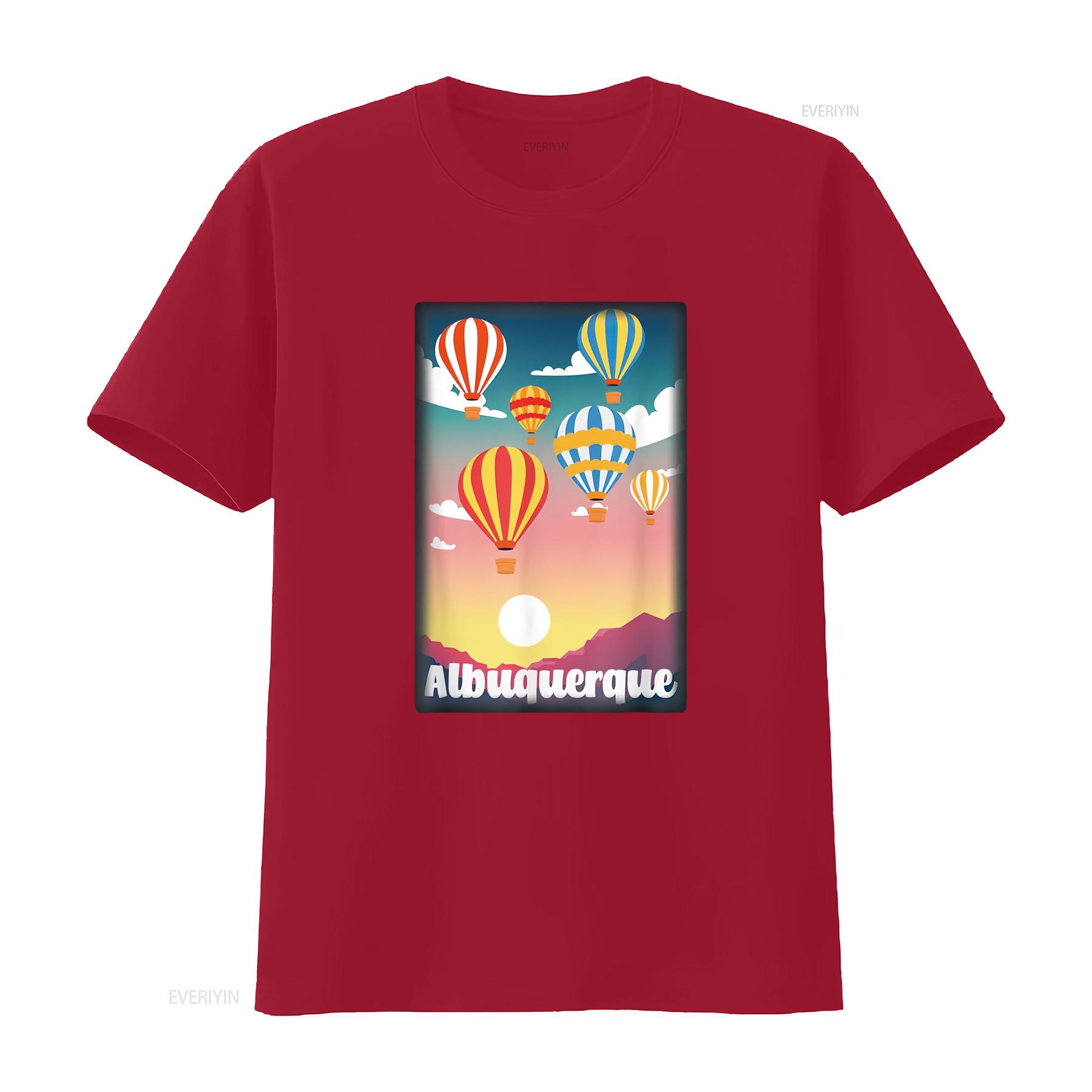 Mens Albuquerque Balloon Fiesta Festival T Shirt Black X Large vintage Washed Breathable Stylish homme Versatile S