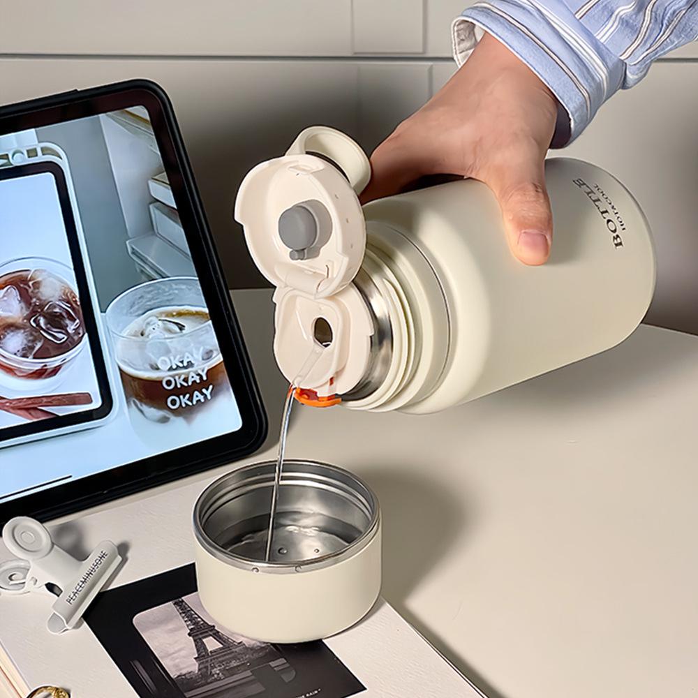 Stylish Stainless Steel Insulated Travel Cup with Tea Strainer
