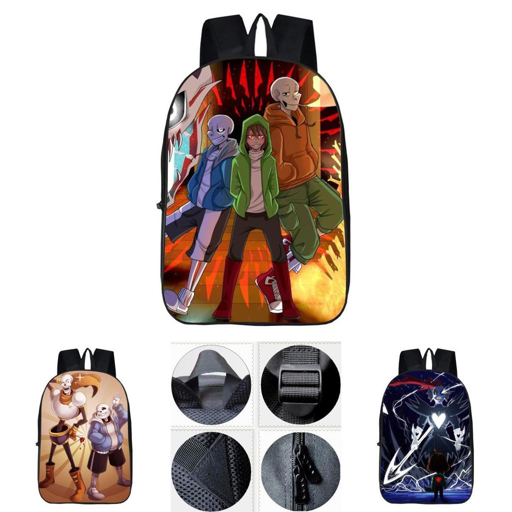 Durable 17-inch Undertale Sans Backpack For Kids With Adjustable Straps And Stylish Design
