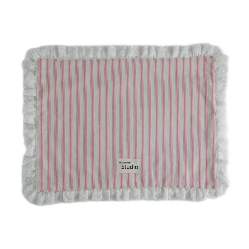 

1Pcs Cute Table Decor 35X45Cm Blue White Stripe Lace Ruffle Placemat For Kitchen Dining Room Breakfast Party Napkin Pink