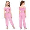 Costume Principessa Araba per Bambine e Ragazze Spalline Regolabili con Strass Paillettes Fascia Decorativa in Vita Sovrapposizione in Rete Pantaloni Lunghi con Slip Integrati per Cosplay