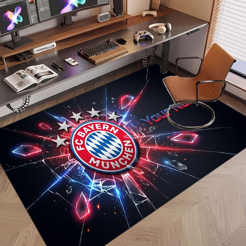 Custom Rug Bayern Munich Pattern Print Name Text Soft Non‑Slip Floor Carpet for Home Indoor Decoration