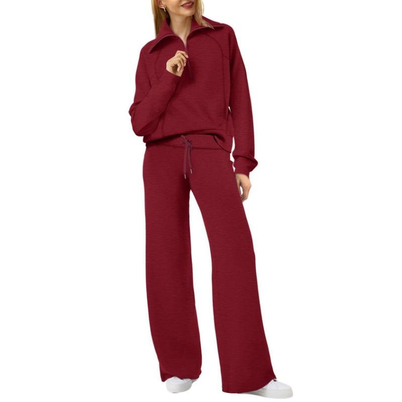 2-teiliges Damen-Outfit, Trainingsanzug, übergroßes, lockeres Sweatshirt und Hose mit weitem Bein, passendes Lounge-Set, Herbst-Trainingsanzüge