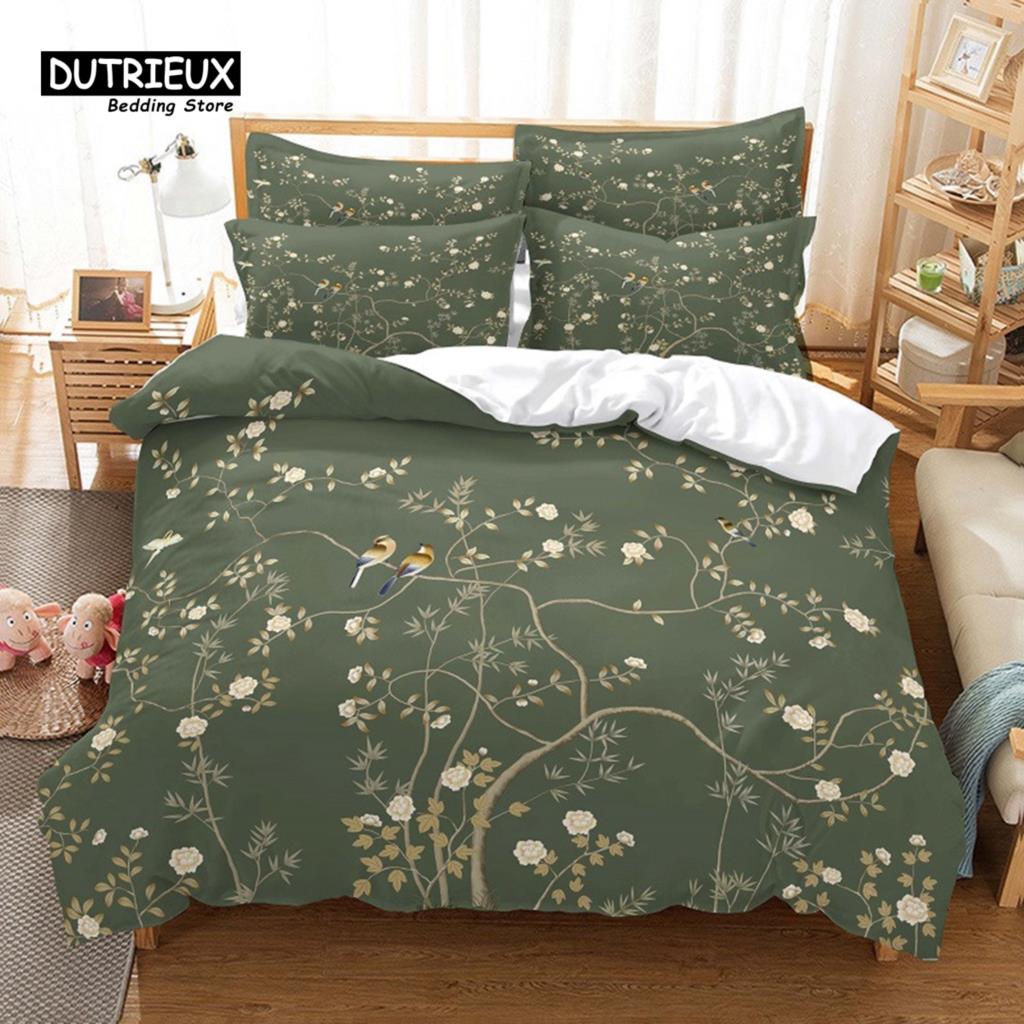 Flowers Duvet Cover Set, Fashion Flower Bedding Set, Soft Comfortable Breathable Duvet Cover, For Bedroom Guest Room Decor