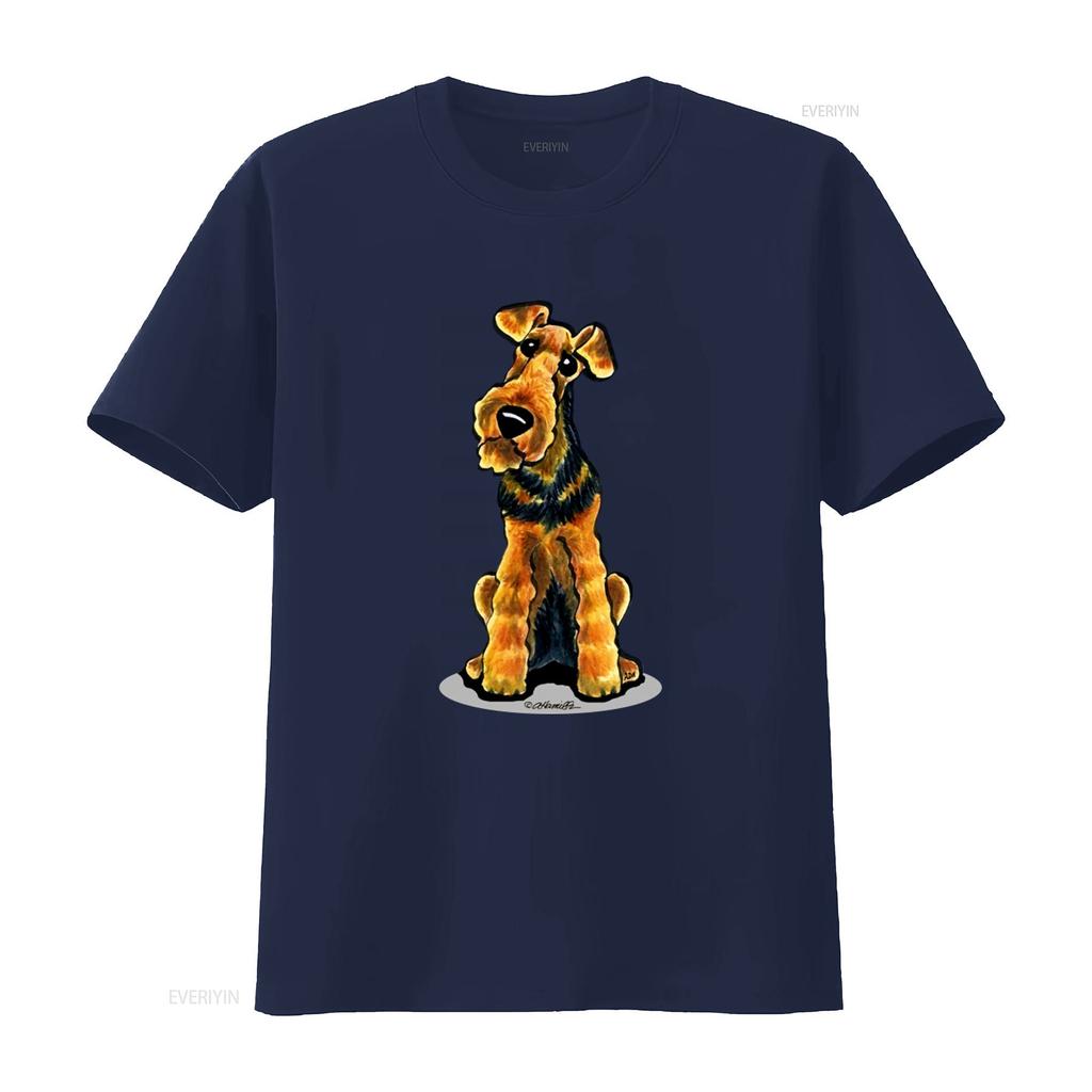 T-shirt con Stampa Welsh Terrier per Moda Casual vintage Lavato uomo abbigliamento designer Versatile Elasticizzato Morbido Unisex Traspirante