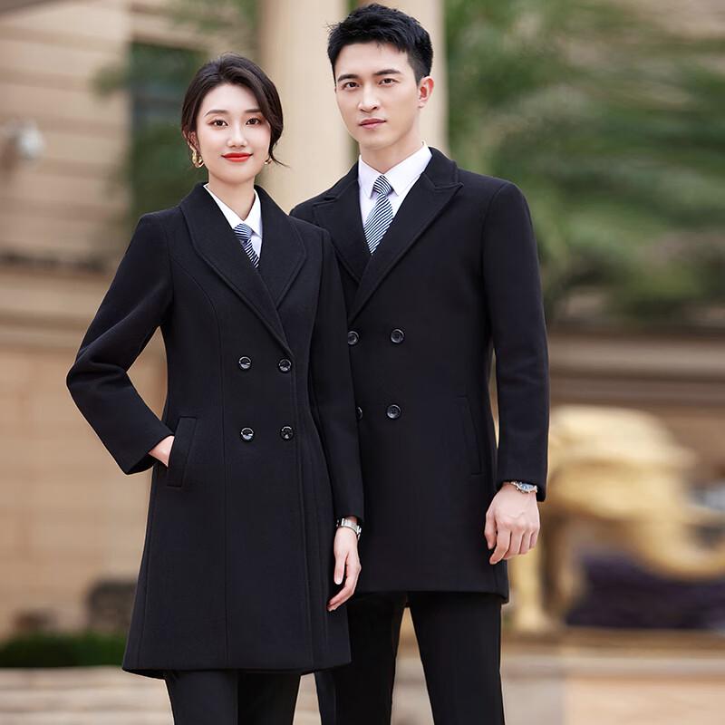 Унисекс двухбортный утепленный шерстяной рабочий плащ Troloman M