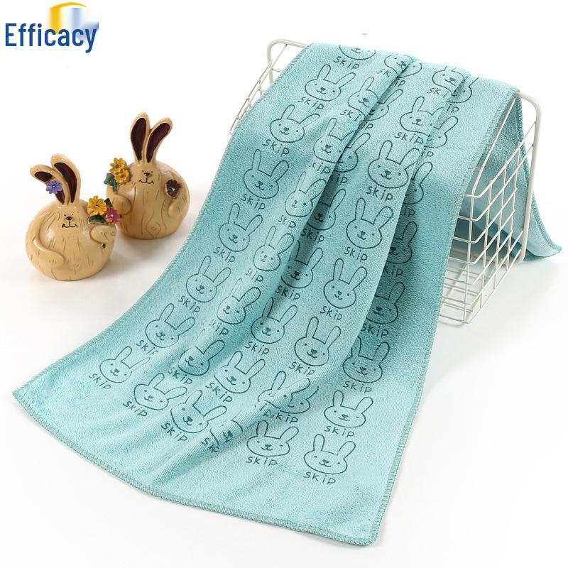 Serviette Cheveux Microfibre Dessin Animé Lapin - Douce, Douce pour la peau, Absorbante, Serviette pour enfant