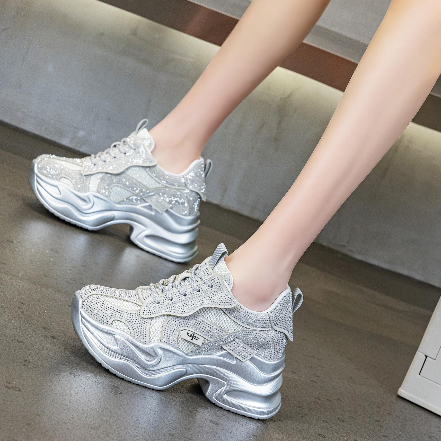 

Spring and summer women s shoes new sports shoes women s platform muffin inner height increase dad shoes mesh breathable lightweight running shoes tid 34