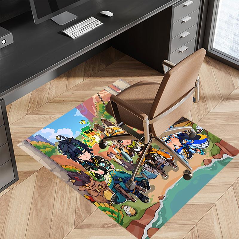 Genshin Impact characters9 Printed Absorbent Washable Carpet, Non-Slip Bathroom Mats, Kitchen Rugs, Yoga Mat,Living Room Entrance, Camping Picnic Rugs