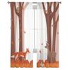 Herbstwald Cartoon Tier Hirsch Kaninchen Eule Fuchs Gardinen für Wohnzimmer Schlafzimmer Küche Tüll Fenster Voile Vorhänge