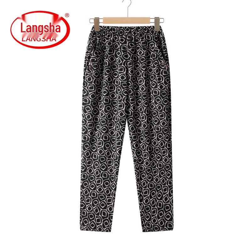 

LangSha Women s Ice Silk Summer Capri Pants One Size