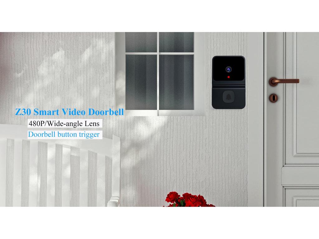 Inteligentny dzwonek wizyjny WiFi Z30 z kamerą zdalną i wbudowaną baterią
