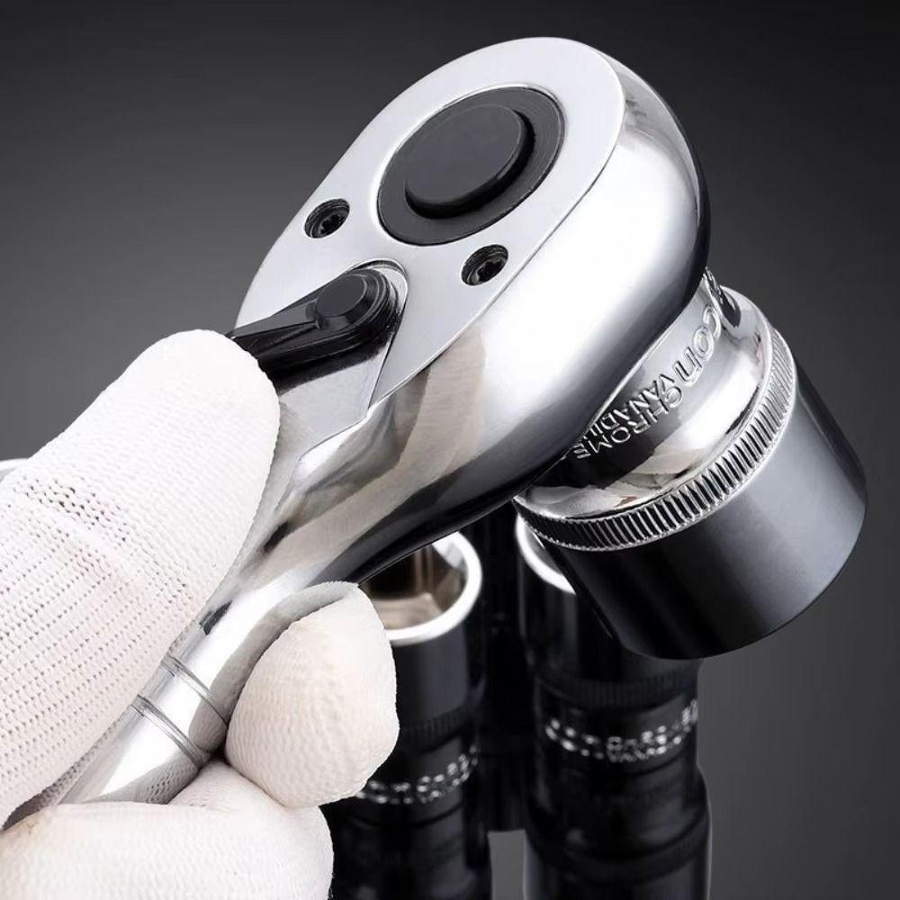 Short Handle Drive Stubby Ratchet Spanner Two-way Ratchet Socket Wrench  Hand Tools